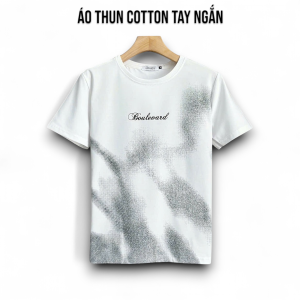 Áo Thun Cổ Tròn BOULEVARD Loang Tay Ngắn Vải Cotton Co Giãn 4 Chiều Form Regular Fit - TUTEE