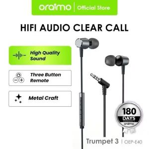 ORAIMO OEP-E40 WIRED 3.5MM EARPHONE ORIGINAL THREE-BUTTON REMOTE COMFORT EARTIPS