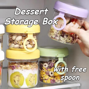 Leakproof 500ML Breakfast Cup Overnight Oat Container Spoon Perfect For Yogurt/Cereal On-the-Go