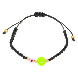 Adjustable Sports Bracelet with Football Rugby Tennis Bead Designs Versatile Sports Themed Hand Chain for Men Women