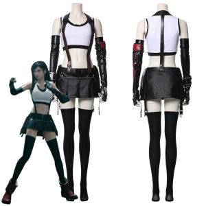 Final Fantasy VII Cosplay Tifa Lockhart Cosplay Costume Women Girl Outfit Sports Vest Skirt Full Set Halloween Carnival