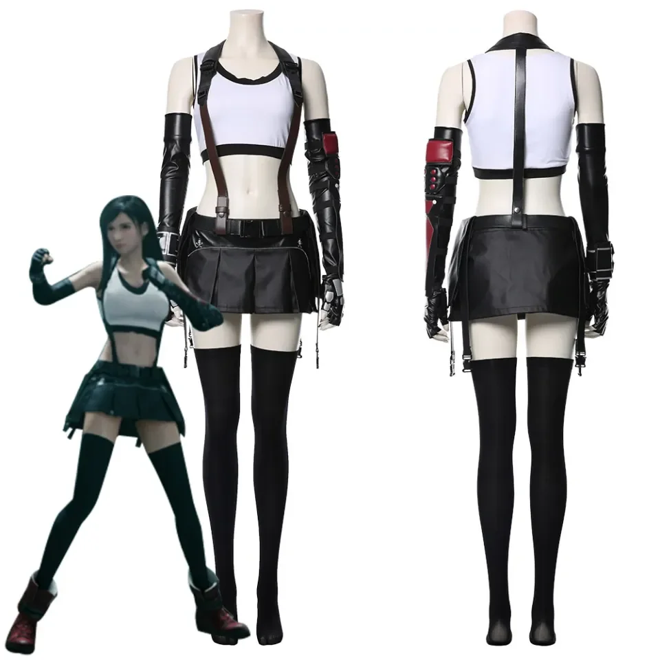 Final Fantasy VII Remake Tifa Lockhart Costume Tifa Cosplay Outfit Jumpsuit  Women Overall Romper Harem Pant Game Fancy Dress Halloween Carnival Outfit  | Lazada Singapore