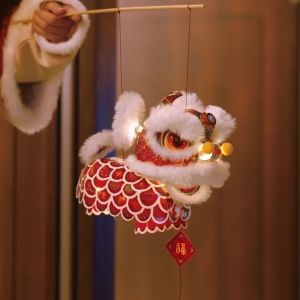 Minoa mid autumn festival lantern 中秋节灯笼diy Ancient Style Mid-Autumn Festival Lantern PVC Lion Dance Chinese Style Lantern Good Luck Blessing Handheld Lantern Children