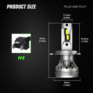Novsight N37 120W Car LED Headlight H4 H7 H11 9005 HB3 9006 HB4 9012 HIR2 Car Light Bulb 22000LM 6500K White Plug&Play
