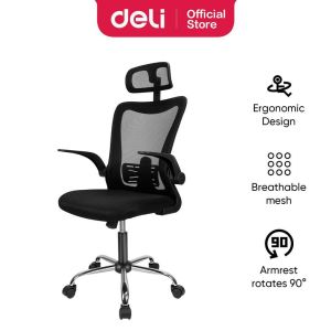 Vusign Office Chair / Kursi Kantor / Kursi Kerja Jaring dengan Senderan Kepala dan Tangan Nyaman Ketinggian Bisa Diatur E4925 E4926