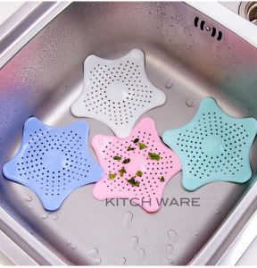 KITCH WARE Kitchen Sink Cover Filter Bathroom Star Strainer Food Anti-blocking Silicone Floor Drain Hair Catcher Shower