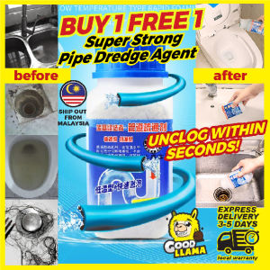 BUY1 FREE 1 Pipe Dredging Agent GOODLLAMA Clog Remover Cleaner Drain Toilet and Sink Unclogging. Chemical Plumber Penghapus Sumbat