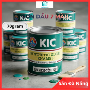 [Đà Nẵng]  Sơn Dầu Tổng Hợp KIC Cao Cấp (Nhiều Màu) - Sơn Sắt Sơn Gỗ Chống Rỉ Siêu Bóng Nhanh Khô (Lon 70g/800g)