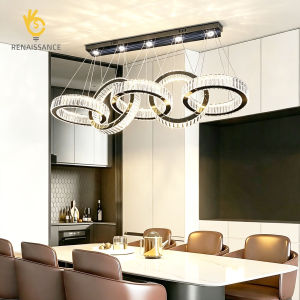 Modern Rings Pendant Lights Crystal Chandeliers Atmospheric High-end Villa Art Personality Creative Home Decor Living Room Lamps