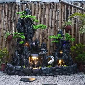 Large Artificial Mountain and Fountain Indoor Balcony Office Villa Outdoor Garden Courtyard Fish Pond Landscape Decoration