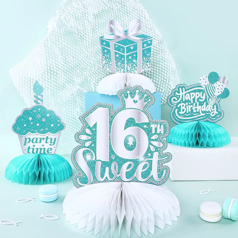 Teal Sweet 16 Decorations