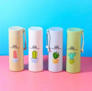 Botol Minum Kaca Kaktus 420ml Tumbler Minum Kaca BPA FREE