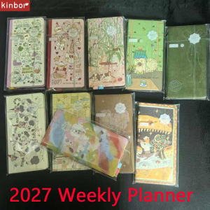 Kinbor Kế hoạch hàng tuần Máy tính xách tay Chương trình nghị sự 2027 120 Tờ Kế hoạch 52g Tạp chí Giấy Bachuan Todolist Notepad Kawaii Đồ dùng văn phòng phẩm2026