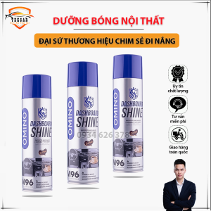 Bình xịt Dưỡng bóng da và nội thất Ô Tô Hương Cafe OMINO M96 500ml - Chính Hãng Omino Vietnam