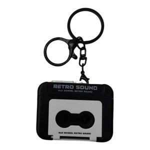 Nhỏ Retro ghi Keychain Xách Tay Hộp nhạc móc khóa túi trang trí bàn quà tặng nhỏ phụ kiện cho những người yêu âm nhạc