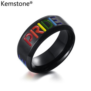 Kemstone Stainless Steel PRIDE Enamel Male Ring for Mens Rings Jewelry Gift