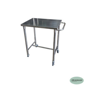 CMS รถเข็นสแตนเลสส พื้นและชั้นเป็นสแตนเลส ความหนา 1 มม. ขนาด50*70ซม.สูง85ซม. ล้อขนาด3นิ้วมีเบรกสี่ล้อ.