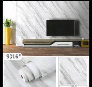 Wallpaper Stiker Dinding Kamar Motif Marmer Ukuran L 45cm x P 8-9m Dekorasi Ruang Tamu Backdrop TV