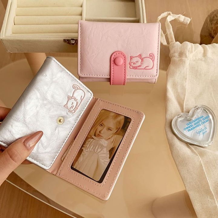 G Chú mèo dễ thương Ví ngắn INS Gấp ba Ví nữ Quà tặng Công suất lớn ...