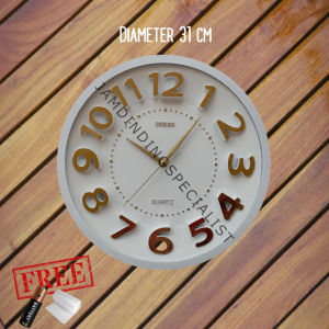 Jam Dinding DEKKO 1212 1213 1215 Gold White Black Elegant Aesthetic Diameter Besar 30cm