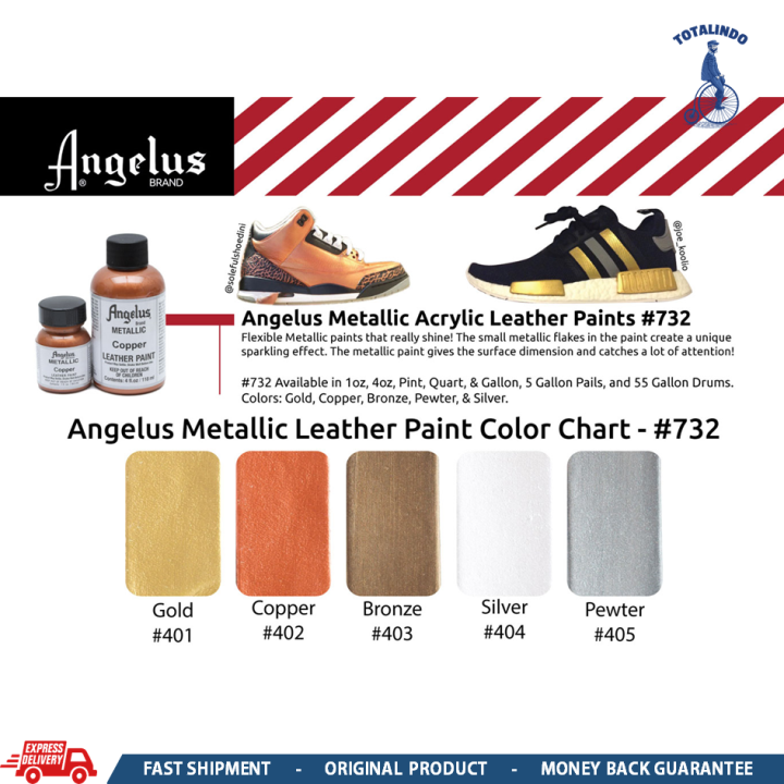 Angelus Acrylic Leather Paint Metallic Series Cat Kulit Metallic