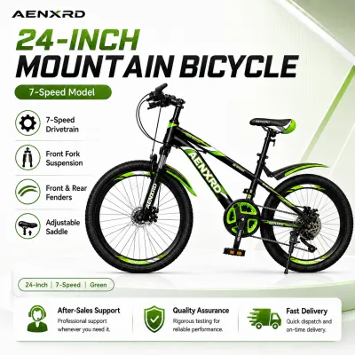 AENXRD Mountain Bike for Kids and Adults 20/24 Inch with Disc Brakes Shock Absorption Anti-slip Tires Youth and Childrens Model