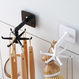 Golden ที่แขวนติดผนัง 6 แฉก ตะขอติดเพดาน ติดผนัง ขอเกี่ยวหมุนได้ 360 Hexagonal self-adhesive hook
