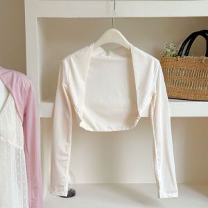 MUQZI Anti UV Long Sleeve Crop Top Ultra-thin Quick-Drying Sunscreen Arm Covers Soft UV Protection One Piece Sunscreen T-shirt Girls