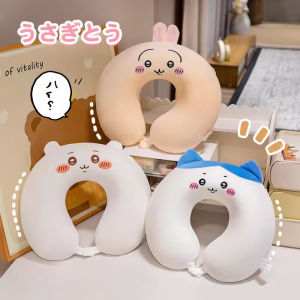 Cartoon Chiikawa U-shaped Neck Pillow Kawaii Hachiware Usagi Travel Nap Pillow Airplane Office Gifts Girl