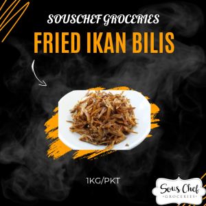 FRIED ANCHOVIES IKAN BILIS 1KG/PKT HALAL