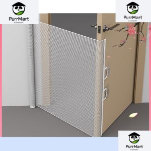 Retractable Pet Safety Gate Anti Jumping Cat Fence Automatic retractable mesh door fence to prevent dogs and cats foldable for safety Pet Fence dog playpen / dog fence / cat fence