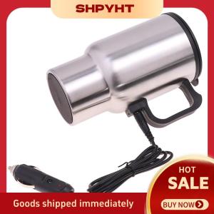 SHPYHT 12V 450ml thép không gỉ xe sưởi ấm cup điện sưởi ấm xe Ấm đun nước cà phê nước nóng Mug USB sưởi ấm xe cà phê Mug phích cup