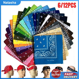 6/12Pack Bandana Novelty Print Paisley Cowboy Bandana Party Favor Scarf Headband Handkerchiefs