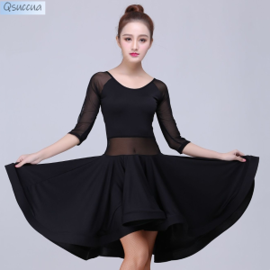 Adult Leopard Print Latin Practice Dress Performance Skirt Salsa Tango Women