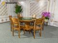 [Trả góp 0%] BỘ BÀN ĂN GỖ HƯƠNG XÁM 6 GHẾ , bàn ăn tròn gỗ , bộ bàn ăn. 
