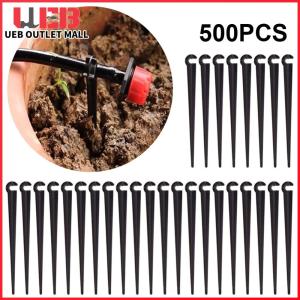 500Pcs Irrigation Drip Support Stake Tubing Hose Holder Hose Support Rod Drip Irrigation Stem Holder for 1/4 Inch Hose