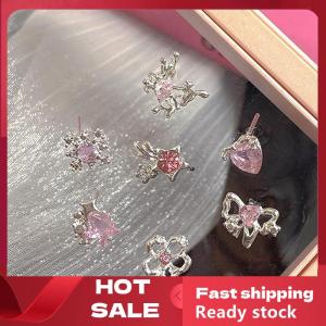 🚚【Local Express Delivery】🚚 6Pcs Fashion Sweet Heart Stud Earrings For Women Girls Personality Fashion Temperament Earrings Jewelry Accessories Gifts