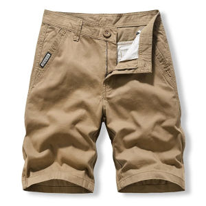 Summer lightweight multi-pocket cotton cargo shorts mens loose straight five-point casual over the knee beach shorts 2026 new
