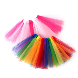 Little Girls Tutu Skirt Elastic Waist A Line Short Skirt Rainbow Tulle Skirt Parties Princess Dance Tutus for Kids