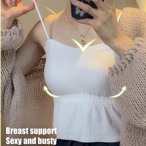 SpringSummer Outside Wear Body Shaping Camisole Underwear Thin Pleated Four Seasons With Bra Pads