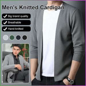 jaket rajutan tiada gesper atasan rajutan kraftangan mewah longgar lembut nipis berfesyen dan kacak