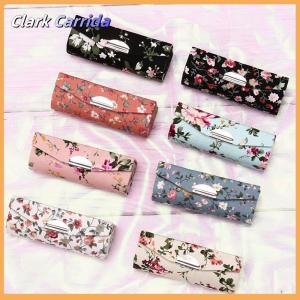 [Clark Carrida] Lipstick Case Retro Embroidered Holder Flower Design With Mirror Packaging Box
