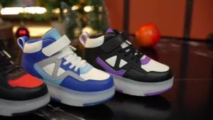 Childrens 4 Wheels Luminous Glowing Sneakers Led Light Roller Skate Shoes Kids Led Shoes Boys Girls USB Charging Cool New Gifts