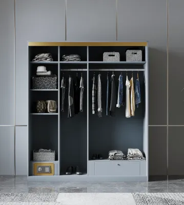 🇸🇬SG Seller🇸🇬WAHIE Luxury Sliding Wardrobe with Display Locker | Tempered Glass Sliding Door Wardrobe | Modern Bedroom Closet | MDF Board | Free Installation & Delivery