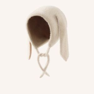 DYJKOUG Elastic Children Pullover Cap Trendy Solid Color Brimless Beanie Cap Fashion Soft Rabbit Ear Knitted Hat Winter