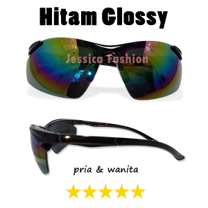 Kacamata Semi Rimless Wrap Around Fashion Sporty Mirror Rainbow Cocok Untuk Hiking Travelling Bersepeda Berkendara Motor Mobil Cocok Untuk Pria Wanita