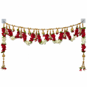 Artificial Floral Toran / Bandanwar 37 Inches | Decorative Door Hanging for Deepavali Pooja Wedding & Festive Décor | 1 Pc