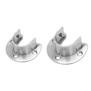 2pcs/set Wardrobe Bracket Rod End Support Heavy Duty Stainless Steel Rod Flange Socket Shower Curtain Closet Rod Holder