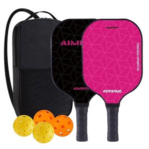 Lightweight Pickleball Paddle with Comfort Grip Durable Fiberglass Surface Indoor/Outdoor USA PA Approved Set
