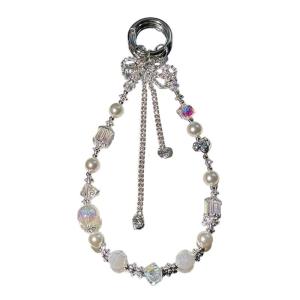 Phone Chain Butterfly Beaded Camera Phone Strap Acrylic Texture Charm Lanyard for Decorating Phones and Keychains